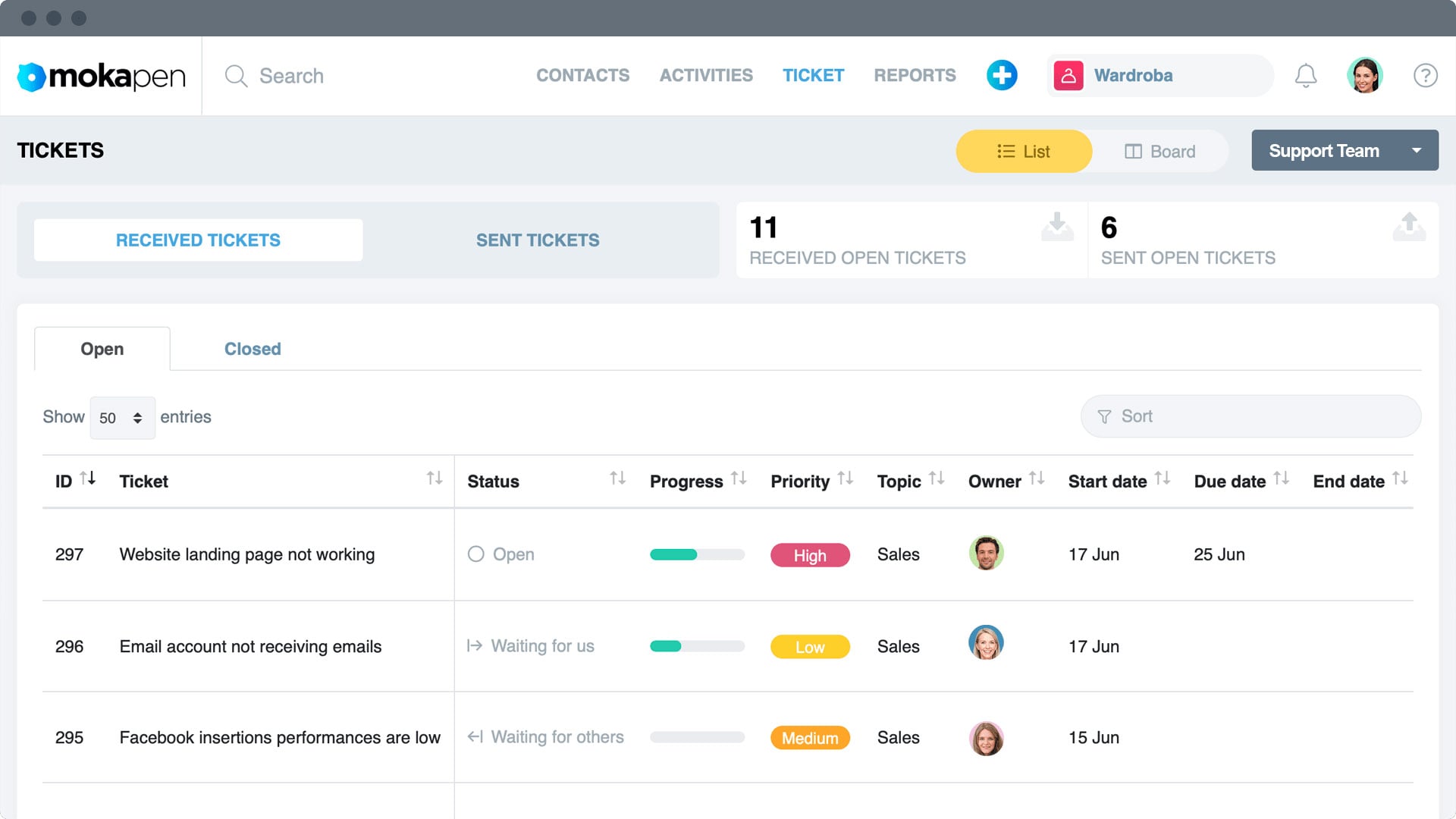 Manage product bugs of support requests by creating tickets to your dedicated team. Keep track of requests by priority and status. Solve issues rapidly and focused on solutions.